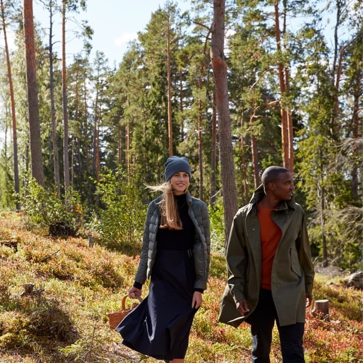 Two people in woods